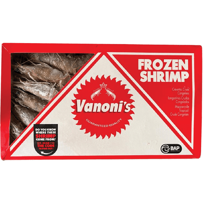 Vanoni's Ecuador Vannamei HOSO Garnalen 16/20 750g (Netto)