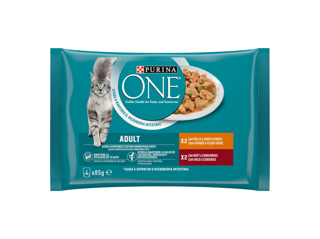COMIDA HÚMIDA PARA GATO PURINA ONE ADULT 4X85G