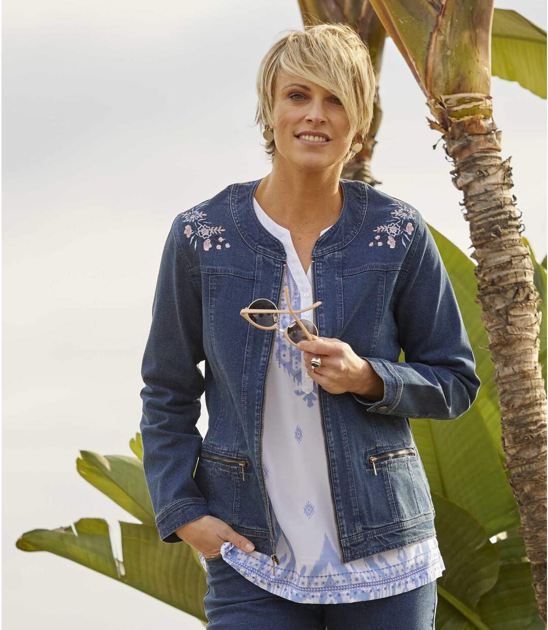Veste Jeans Stretch Brodée