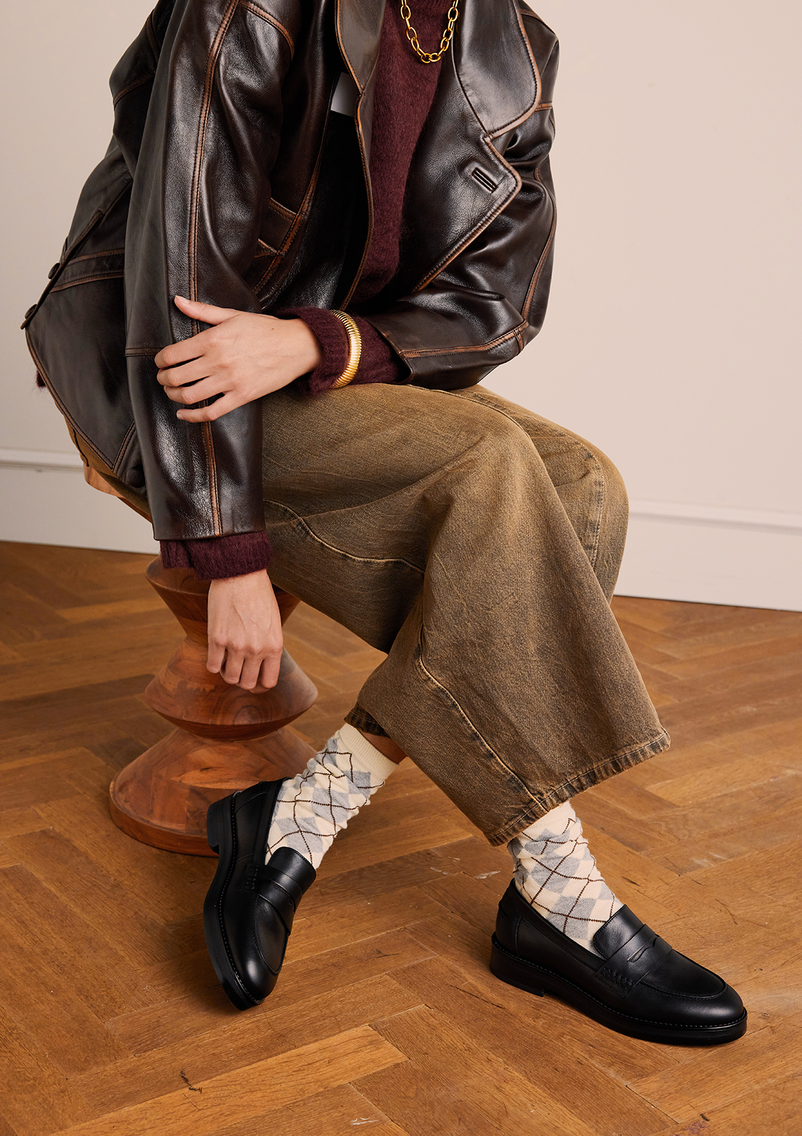 Zwarte leren loafers
