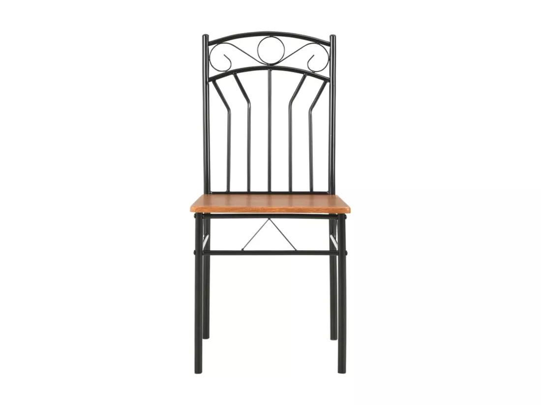 Ensemble de salle à manger 7 pcs MDF et acier Marron