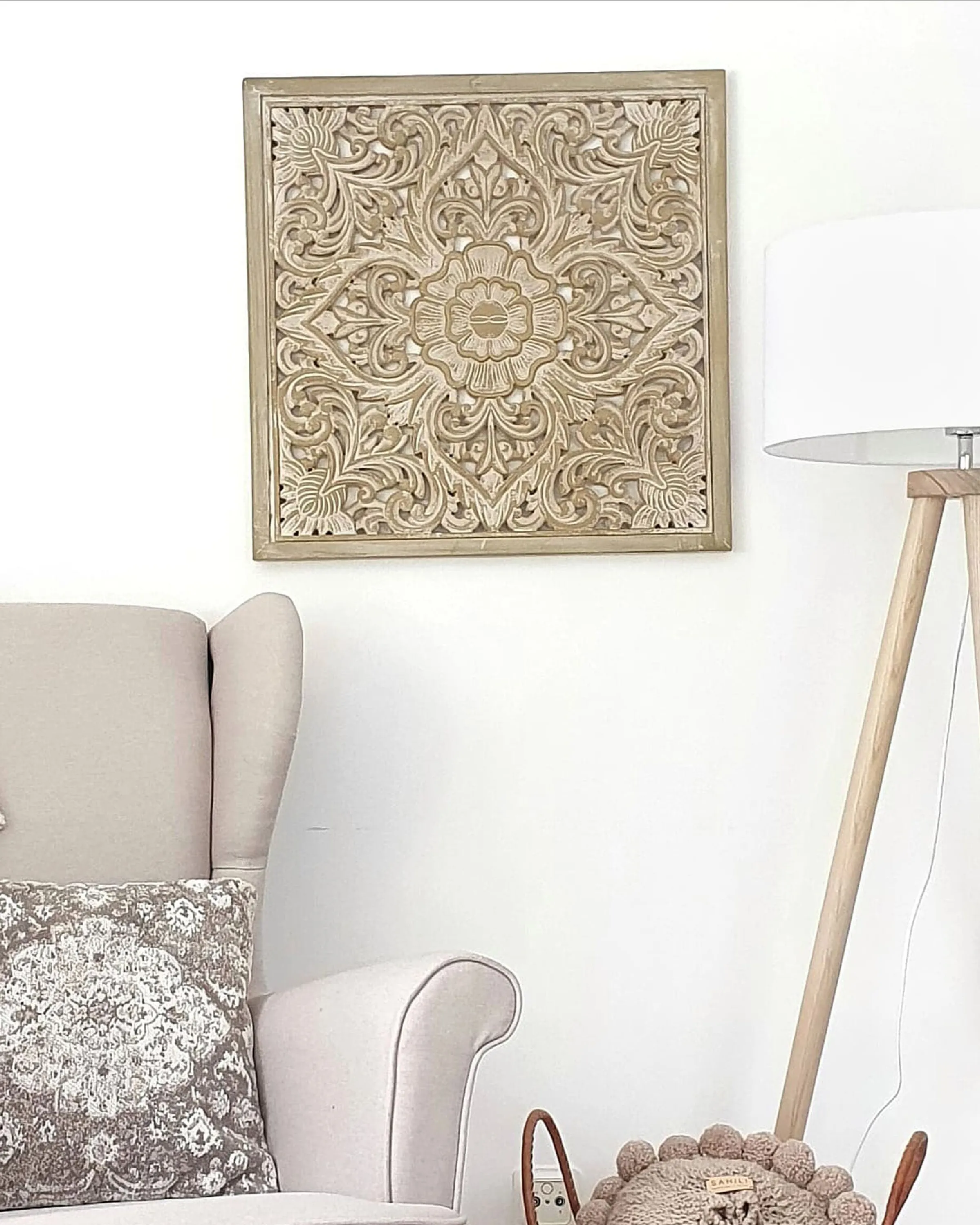 Wanddecoratie YONORA 60 cm Wit