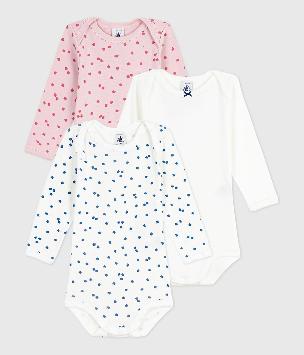 PETIT BATEAU<br>Conjunto de 3 bodies de manga comprida
