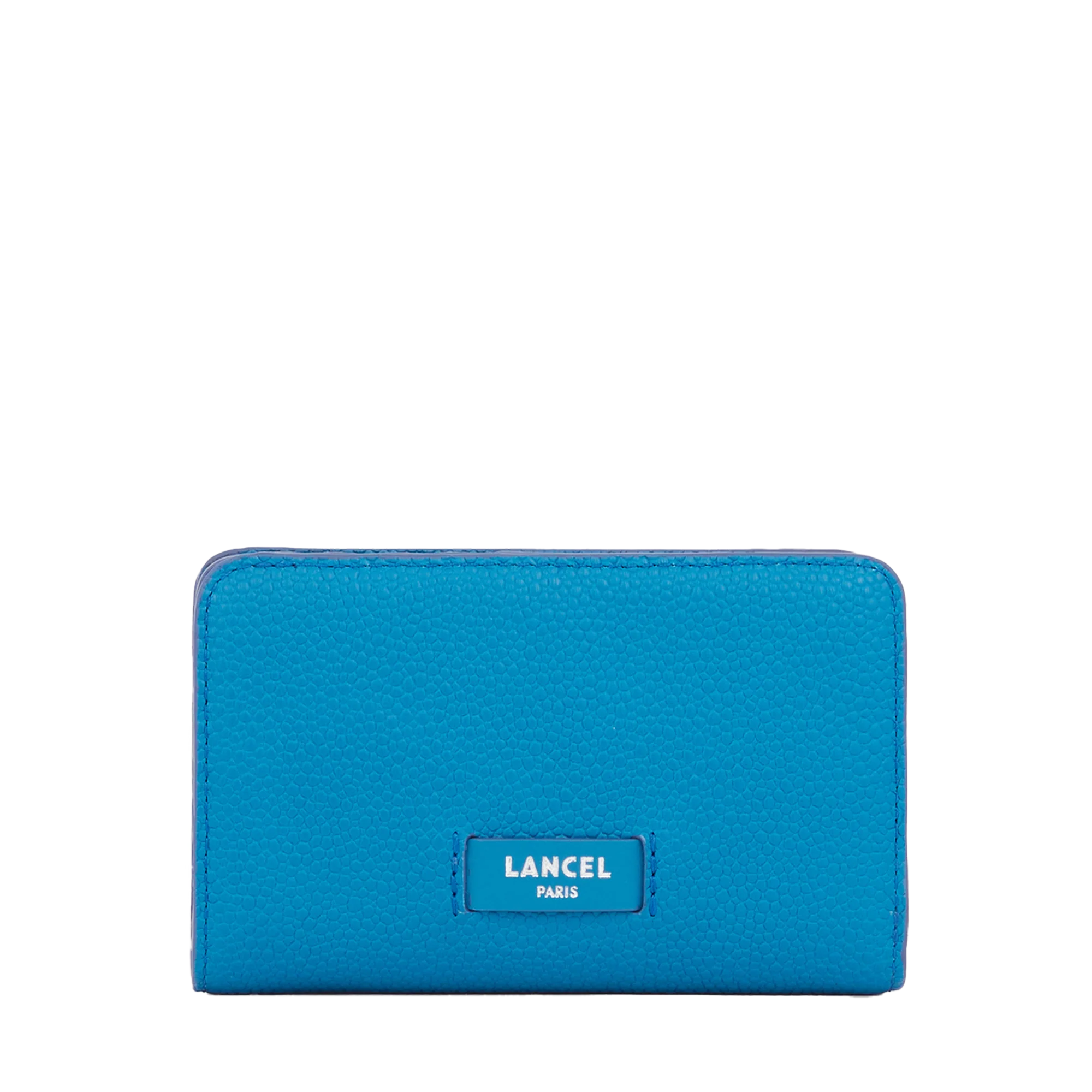 Portefeuille rectangulaire compact zippé Ninon de Lancel-Cobalt
