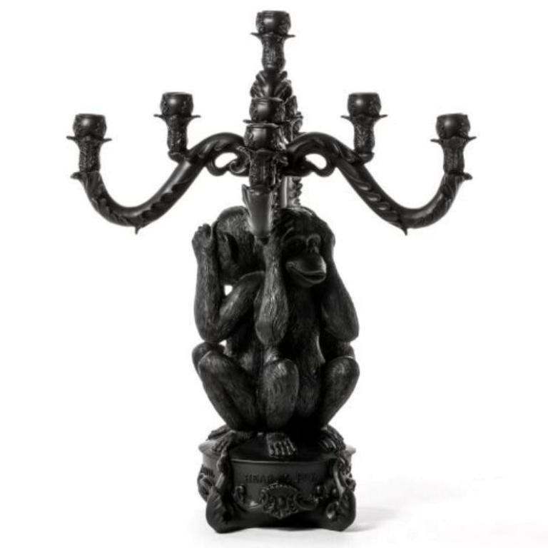 Seletti Monkey Giant Burlesque kandelaar zwart
