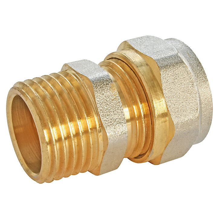 Raccord droit à compression pour tube Multicouche Ø16 - droit mâle 15/21 (1/2