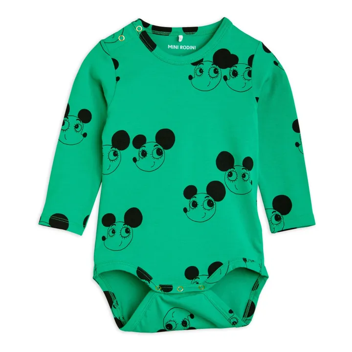 Mini Rodini Body Coton Bio Ritzrats | Vert