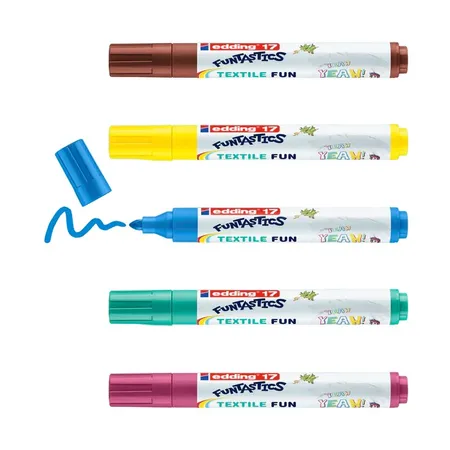 edding 17 Textilmaler FUNTASTICS Textile Fun , 2-3mm 5 Stück