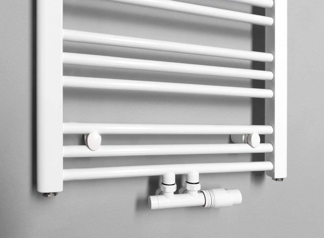 Bruckner Wicher aansluitset met thermostaat midden-onder wit