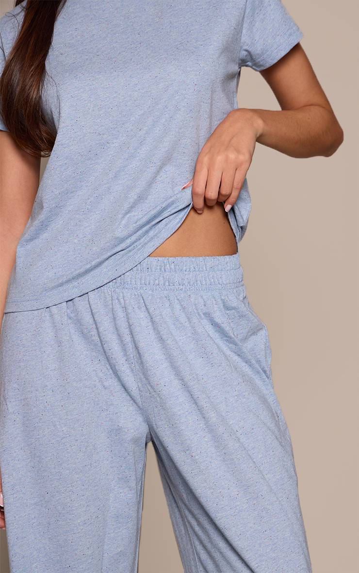 Bleu Layette Ensemble Coordonné Pantalon Élastiqué Moucheté