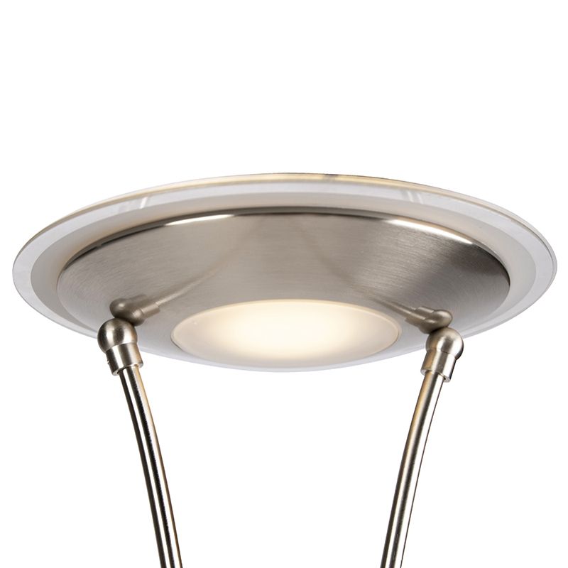 Moderne vloerlamp staal incl. LED met leesarm - Ibiza
