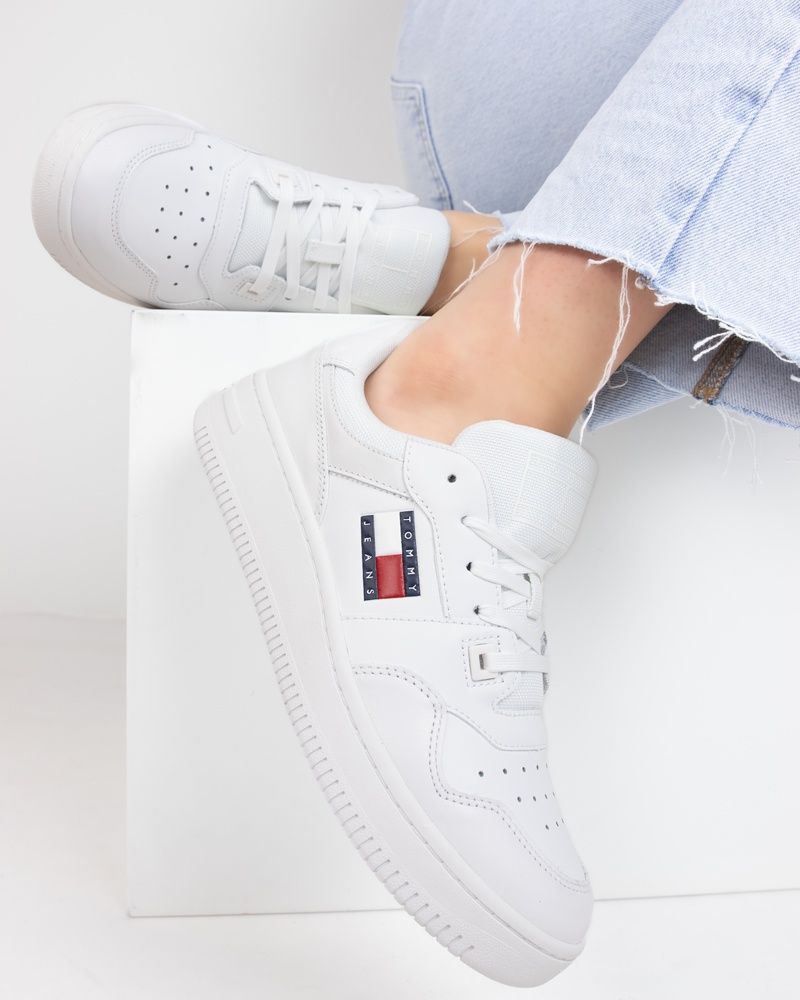 Tommy Jeans Retro Basket Essential Lage sneakers  - wit