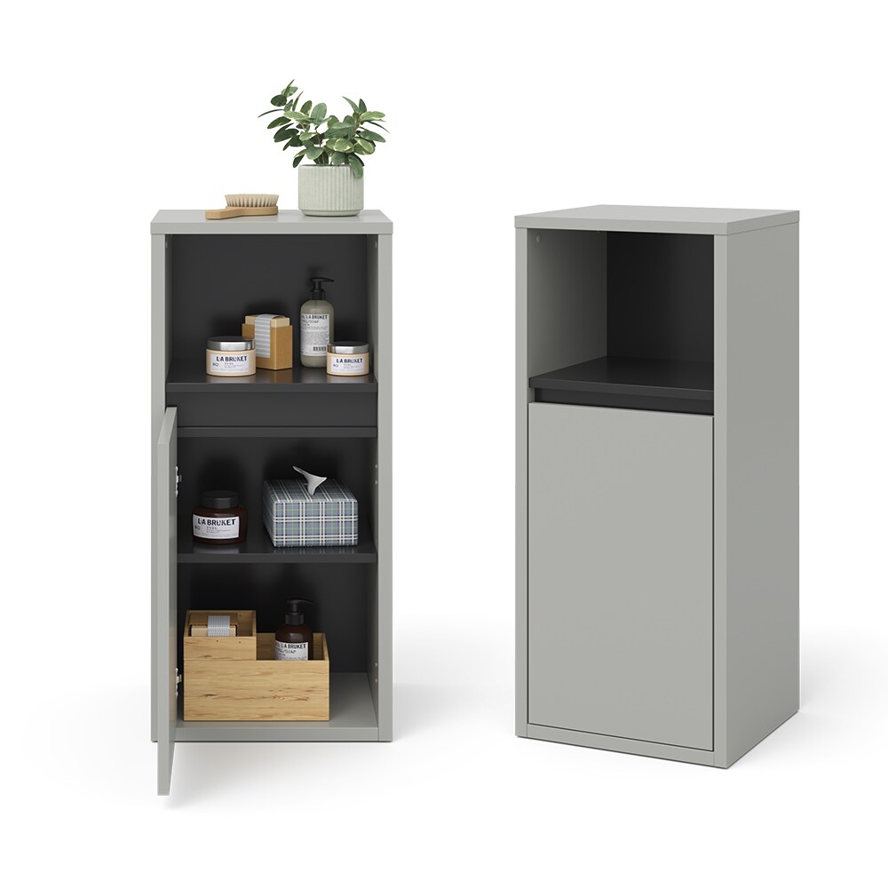 Vicco Midischrank Badschrank Badezimmermöbel Viola Grau Anthrazit modern 38x80 Badezimmer Schrank Badmöbel Schranktür Schrankfach Ablage Aufbewahrung