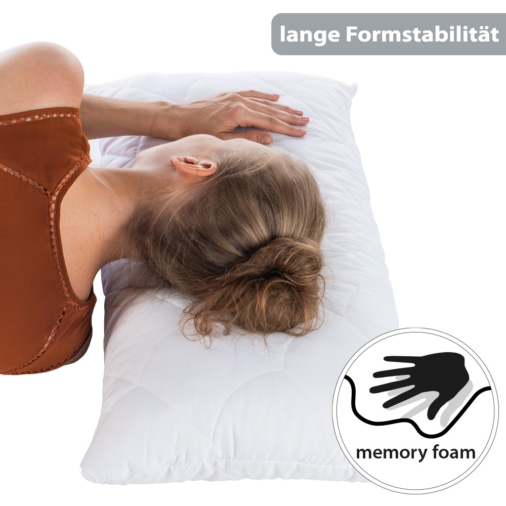 SCHLAFWOHL BASIC® Memory Foam Kissen 40x80cm Kopfkissen aus Viskoschaum I Orthopädisches Nackenstützkissen I Schlafkissen für Allergiker