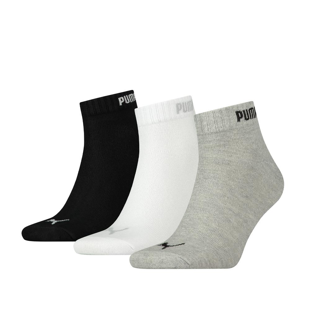 Puma X3 Paires de Chaussettes Blanc/Noir/Gris Homme Puma Quarter