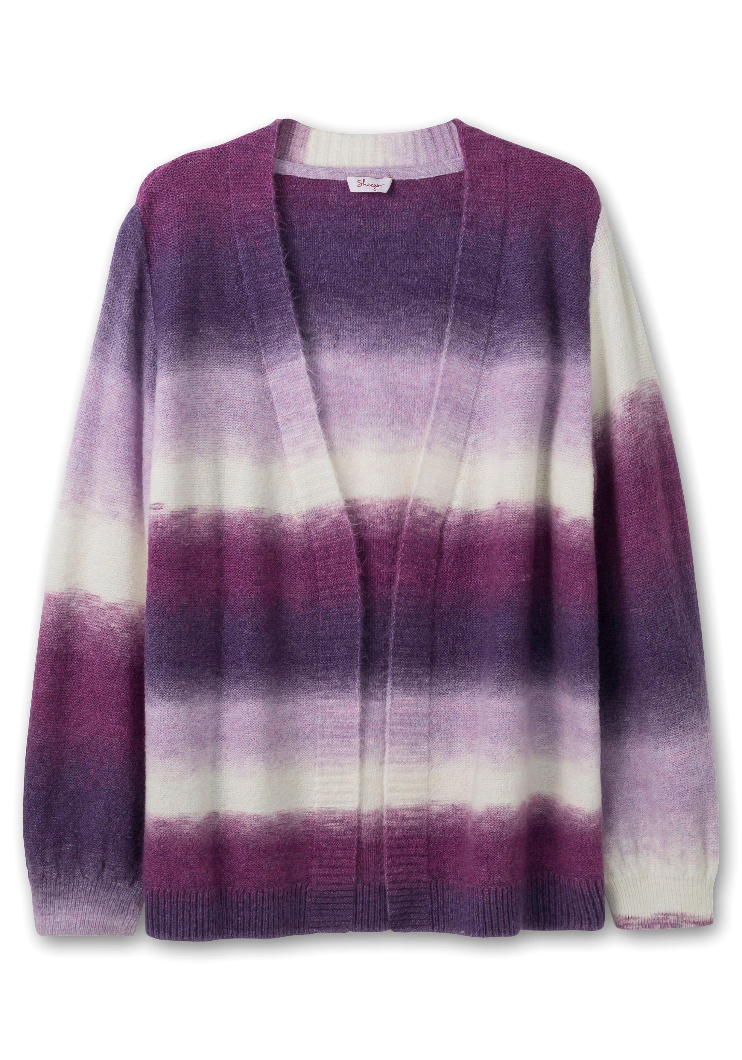 Strickjacke mit Farbverlauf in Batik-Optik