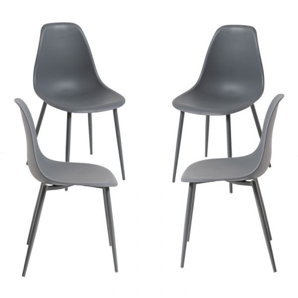 Conjunto 4 Cadeiras Mykle Total Cinza Escuro