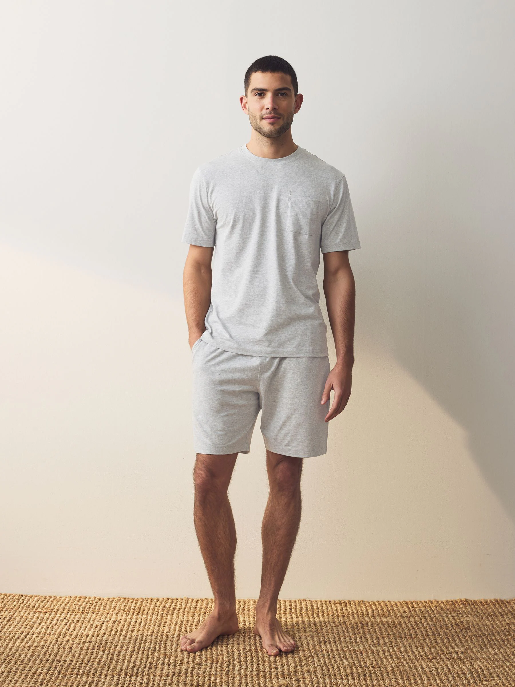 Marineblauw/grijs - Korte jersey pyjama's verpakking van 2