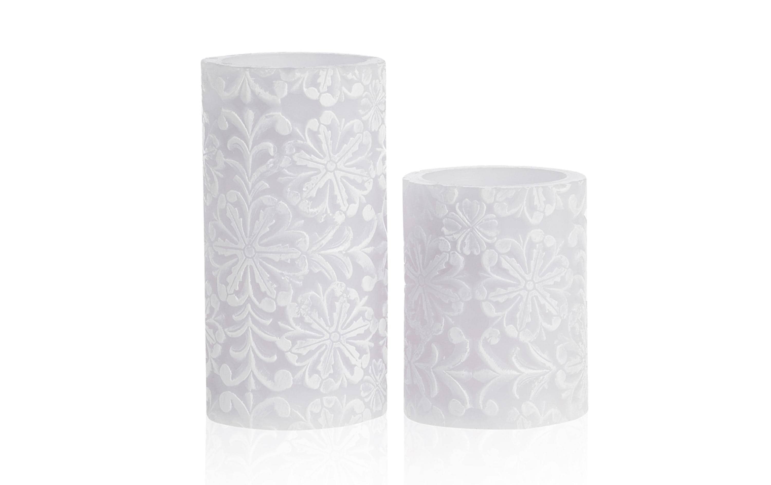 LED-Kerzen Set Little Lilac, Ø 7.8 cm, Weiss, 2 Stk.LED-Wachskerze, 2er Set
