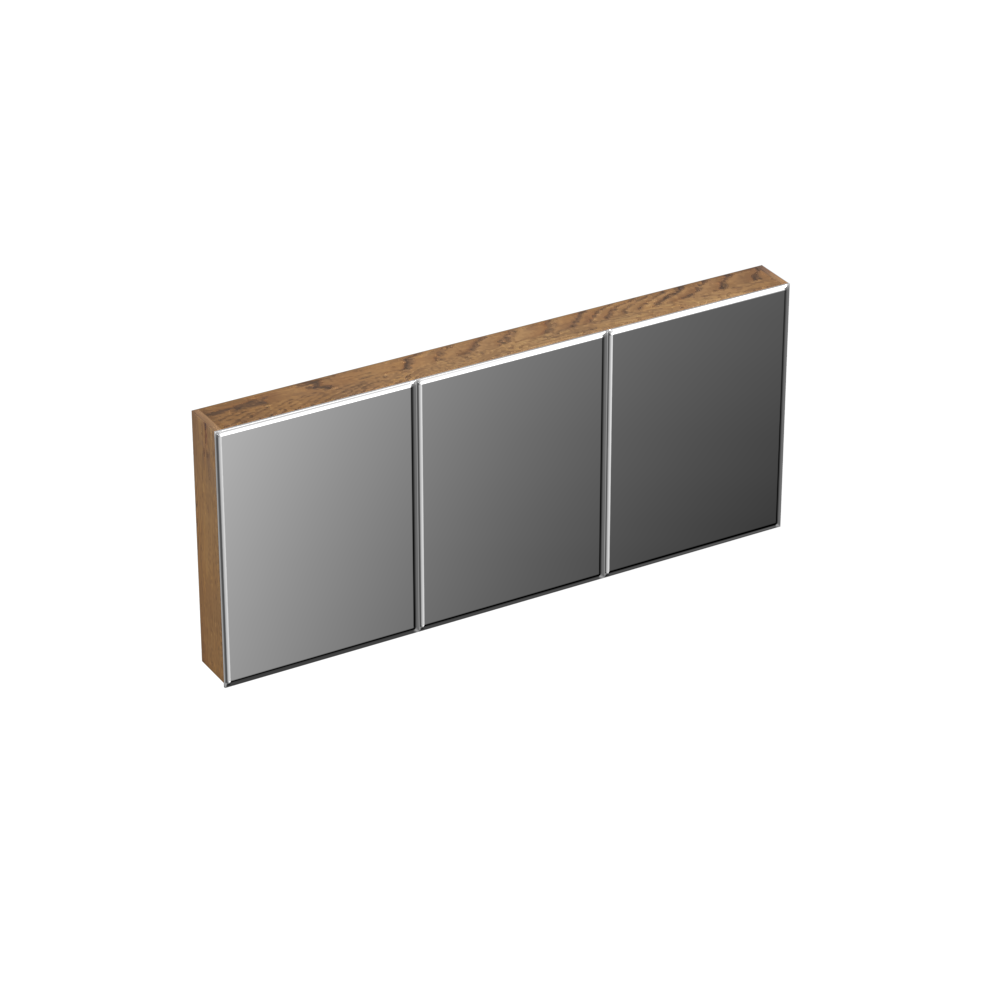 Forzalaqua Uni spiegelkast 160x70cm met 3 deuren castle brown