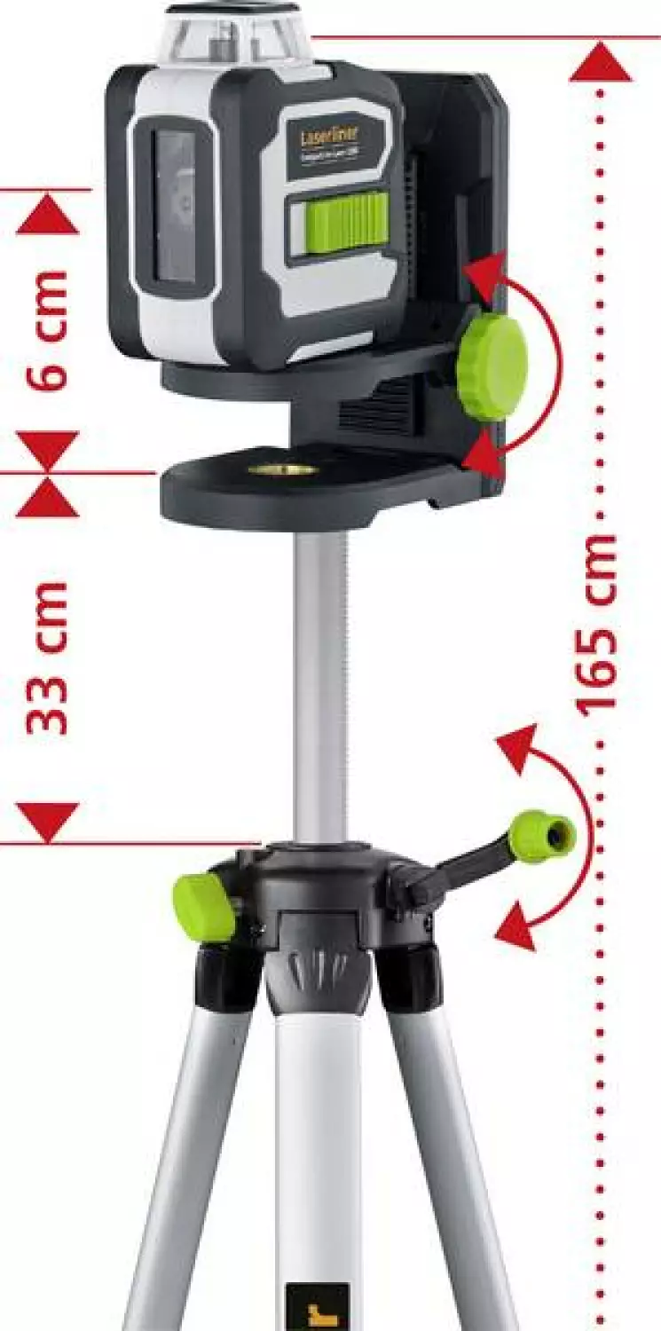 Laserliner CompactLine-Laser G360 Lijnlaser incl. statief in tas - 2 lijnen - 30m - Groen - Bluetooth