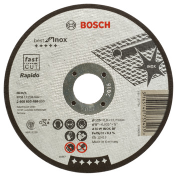 Bosch Prof Doorslijpschijf 125mm 0.8mm inox