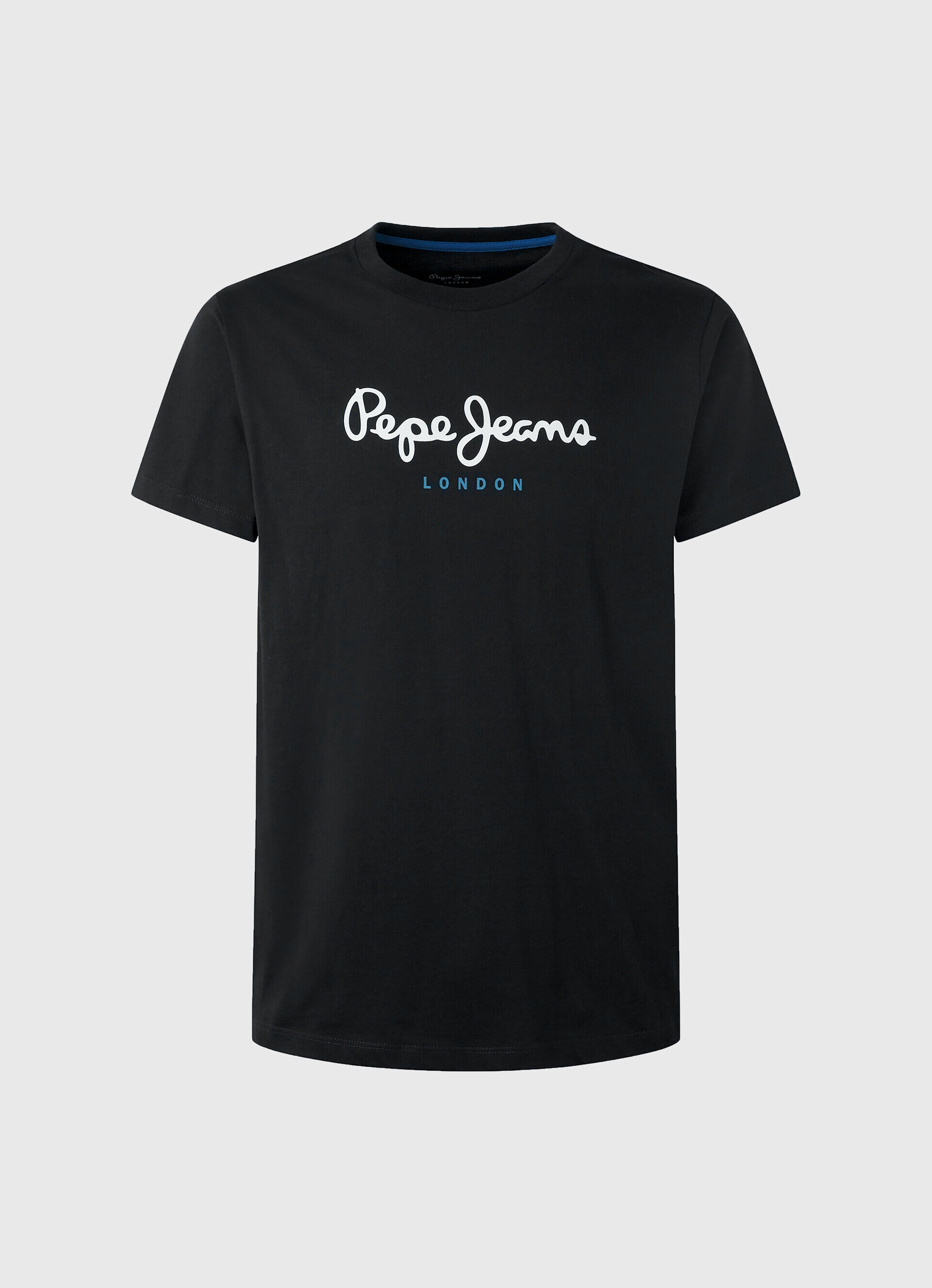 Camiseta de algodão com logotipo estampado - preta