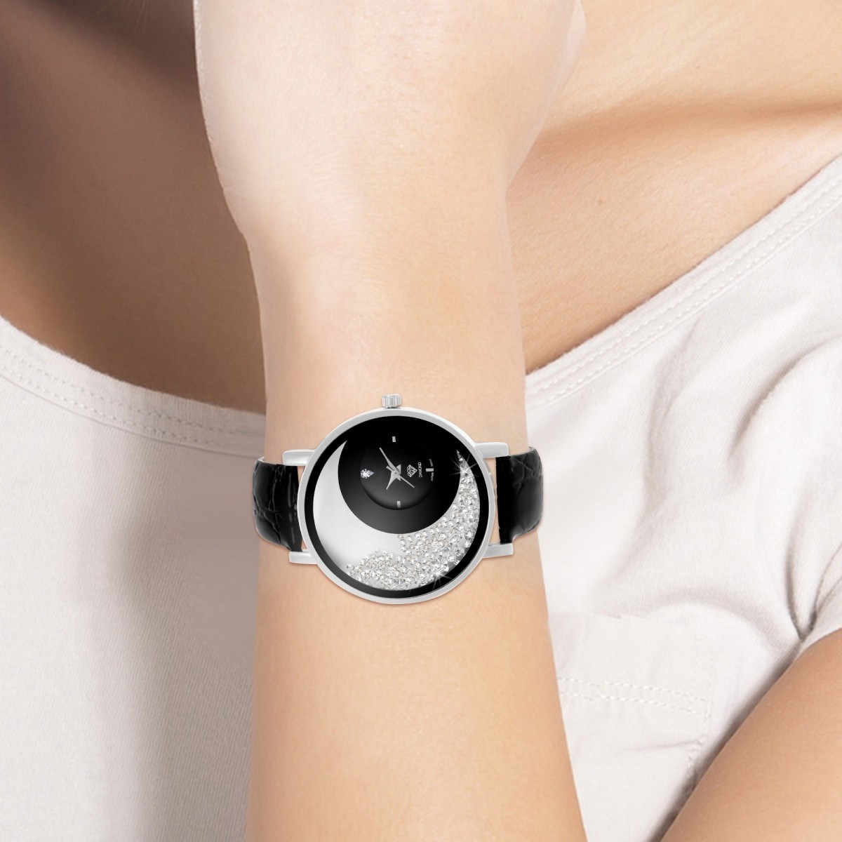 Montre Luna SC Crystal ornée d'un diamant et de Cristaux scintillants