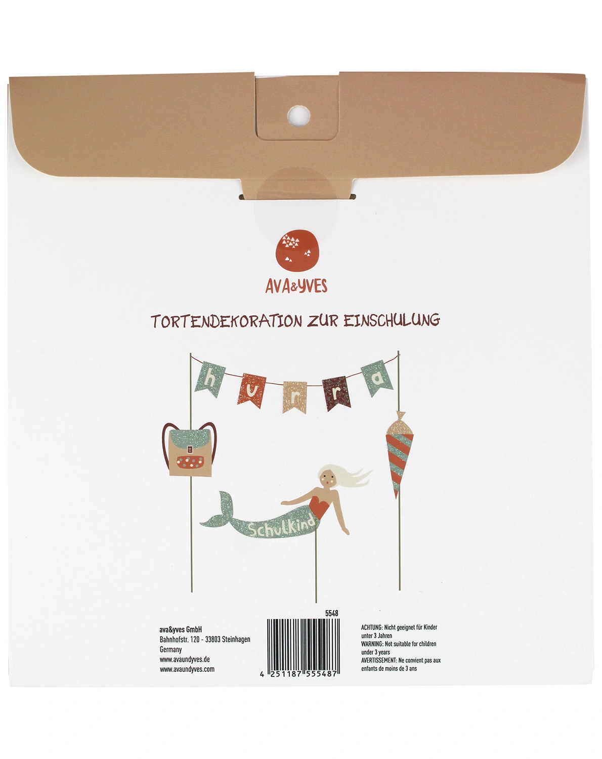 Kuchen-Deko SCHOOL - UNDER THE SEA mit Glitzer