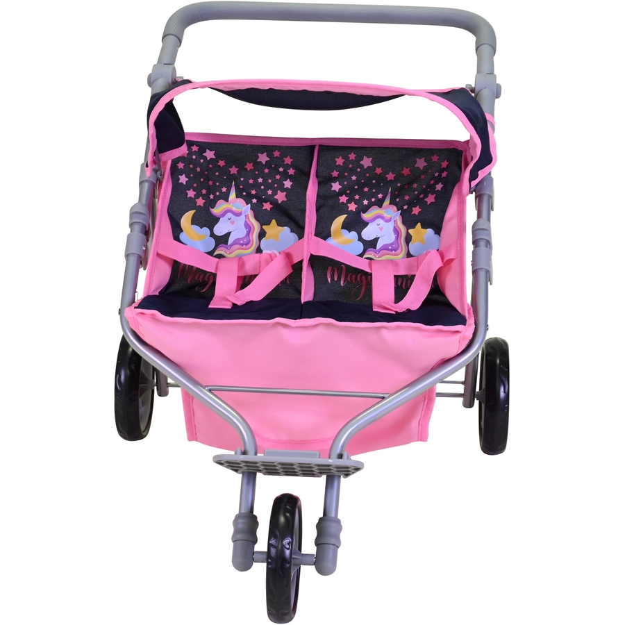 knorr toys® Zwillingspuppenwagen Duo - Magic Unicorn blau
