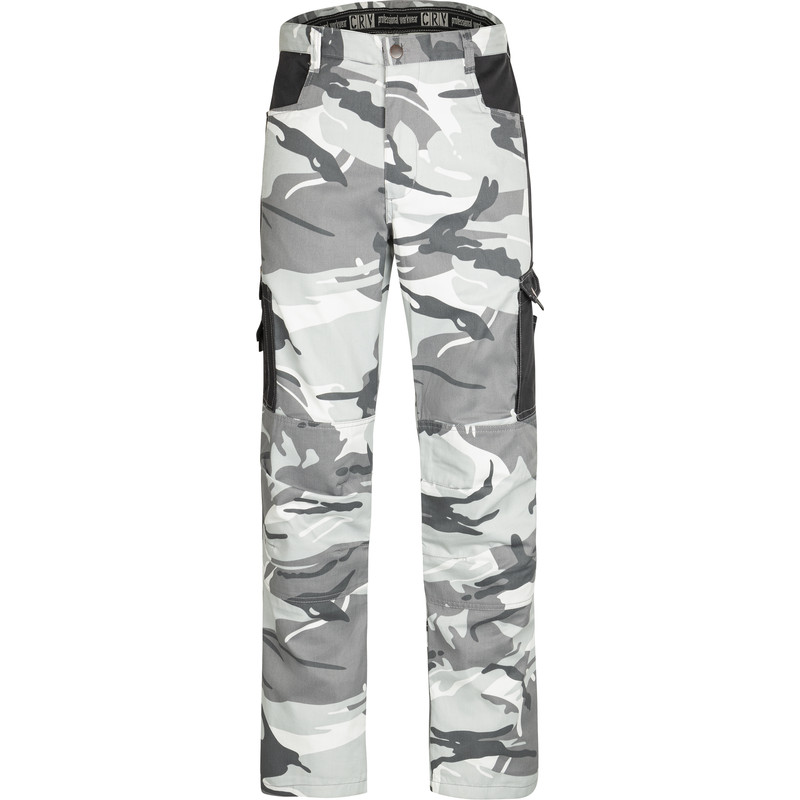 Cerva werkbroek camouflage met kniezakken XL wit