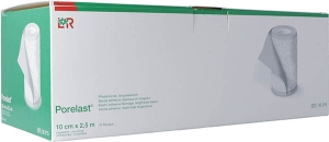 PORELAST Pflasterbinde 10cmx2.5m hautfarbig, 10 Stück