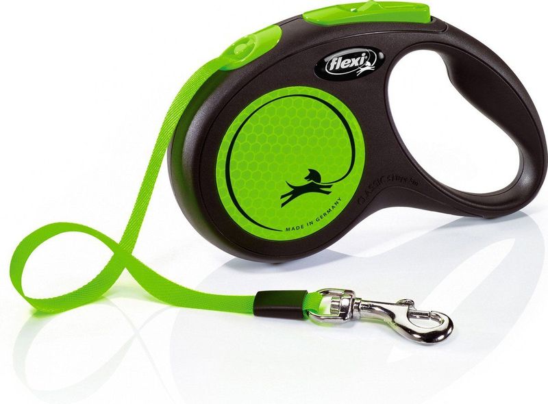 Flexi New Neon - Hondenriem - Groen - S - 5 m -