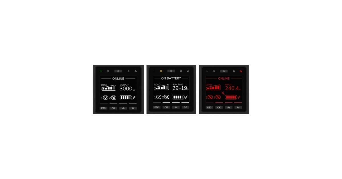 APCSmart-UPS On-Line SRTG6KXLI Noodstroomvoeding ups  (Zwart, 2x C13, 1x C19, Rack/tower, extendable runtime, 6000VA)
