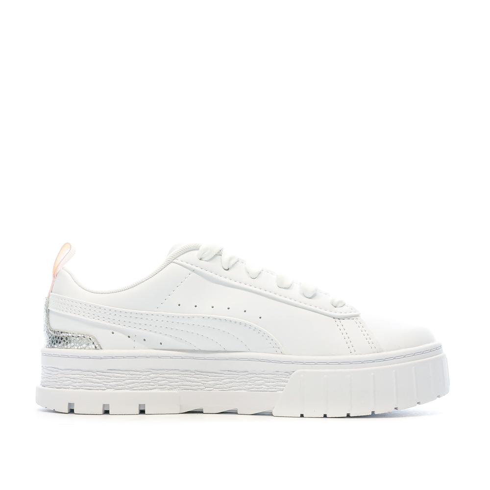 Puma Baskets Blanches Fille Puma Mayze Shiny 384795