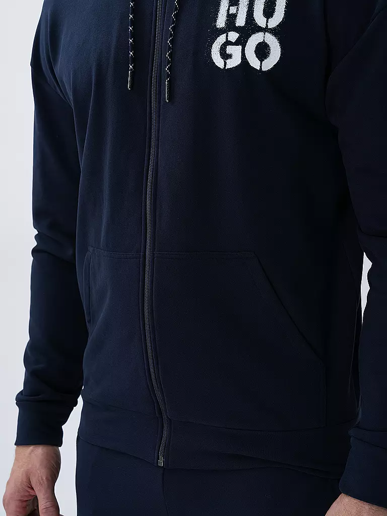 HUGO Loungewear Sweatjacke  blau