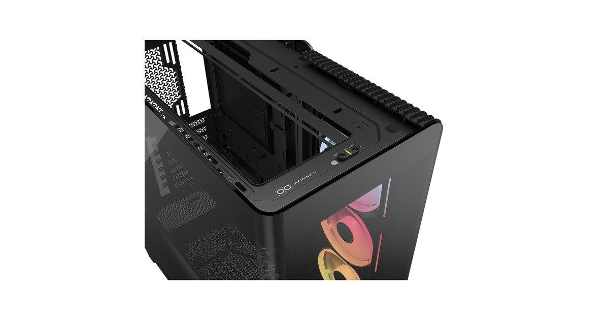 CorsairFRAME 4500X LX-R RGB LINK midi tower behuizing  (Zwart | 2x USB-A | 1x USB-C | Tempered Glass)