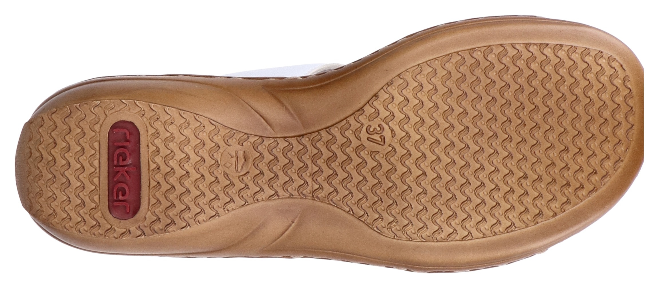 Rieker Pantolette  , Keilabsatz, Sommerschuh, Schlappen mit grosser Zierschnalle