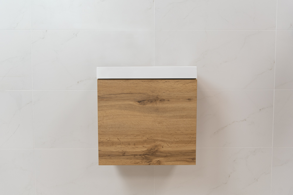 Sanigoods Minimo toiletmeubel 40cm dakota oak met witte fontein zonder kraangat