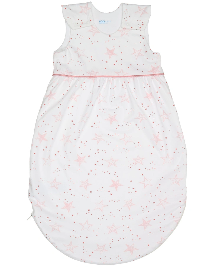 Schlafsack TIMMI COOL COOLMAX® – SCRIBBLE STARS in weiß/rosa