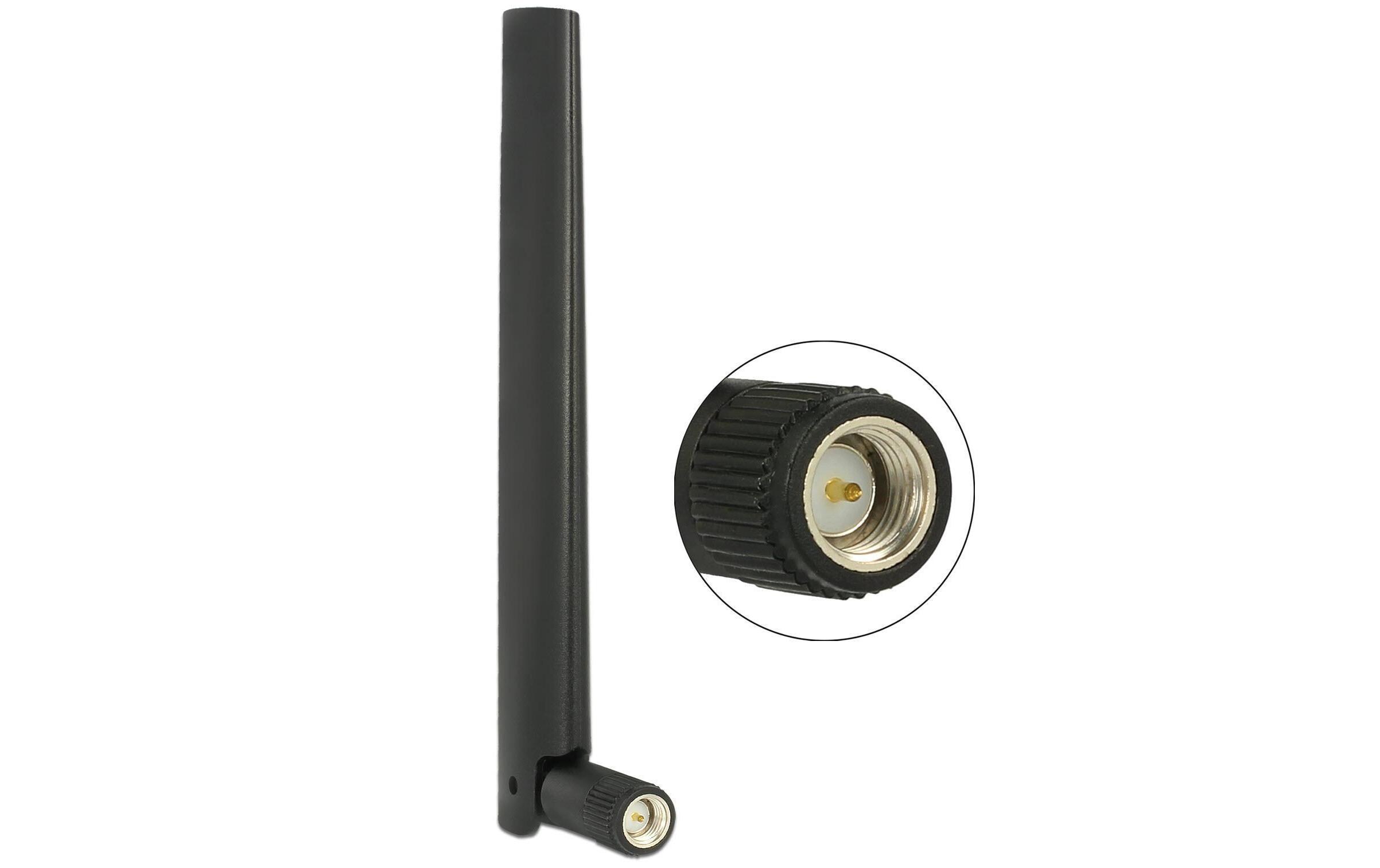 LTE/WLAN/GPS-Antenne 4dBi, 13.5cm SMA 4.3 dBi RundstrahlDelock ZigBee Antenne Multi Bluetooth, GSM, LTE, UMTS, WLAN IEEE 802.11 b/g/n SMA 1 ~ 4.3 dBi omni Gelenk schwarz