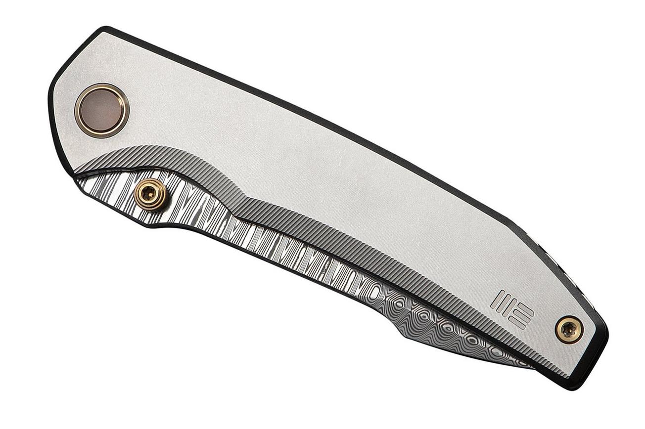 WE Knife Ryson WE24086-DS1 Hugin Damasteel, Gray Titanium, zakmes, Raven The Pirate design