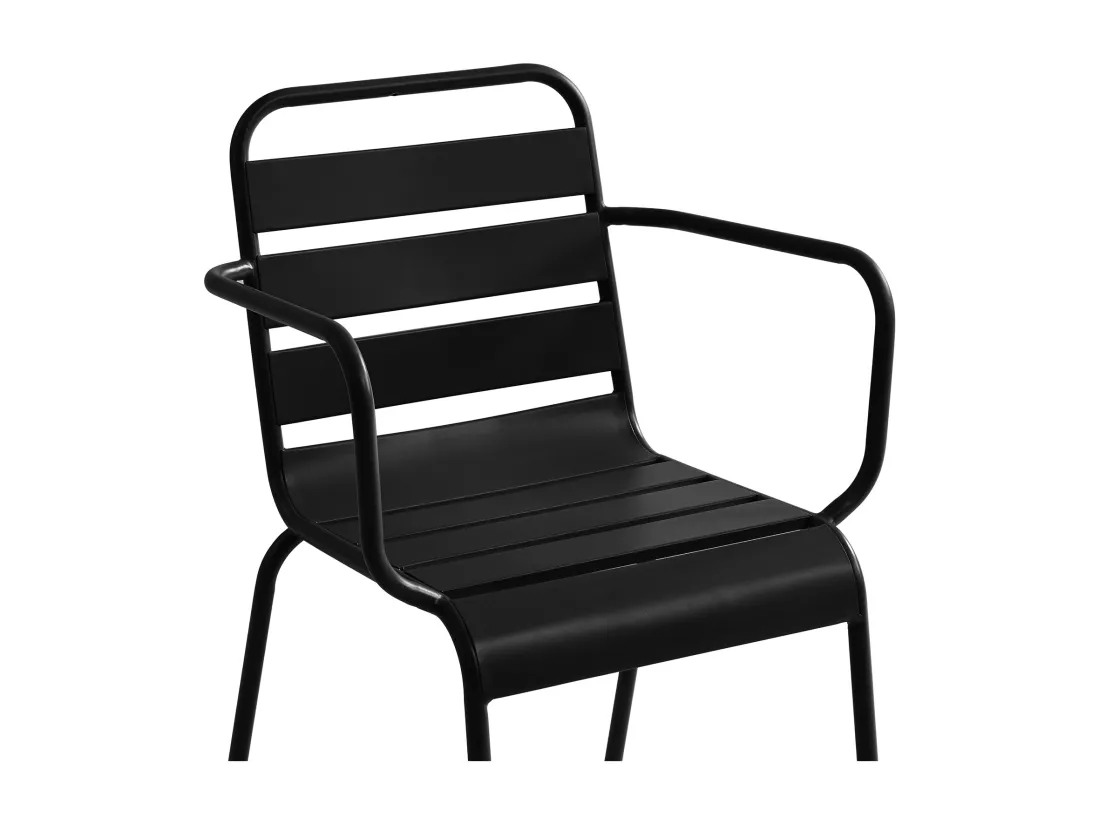 Lot de 2 fauteuils de jardin empilables en métal - Noir - MIRMANDE de MYLIA
