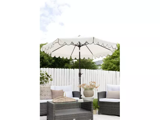 Parasol Blanc/Noir OPEN: 255 x 255 X 250 CLOSE: 15 x 15 x 250 cm - Dorinda