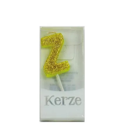 Trötsch Buchstabenkerze Z, gelb glitzer, 3x2x1cm