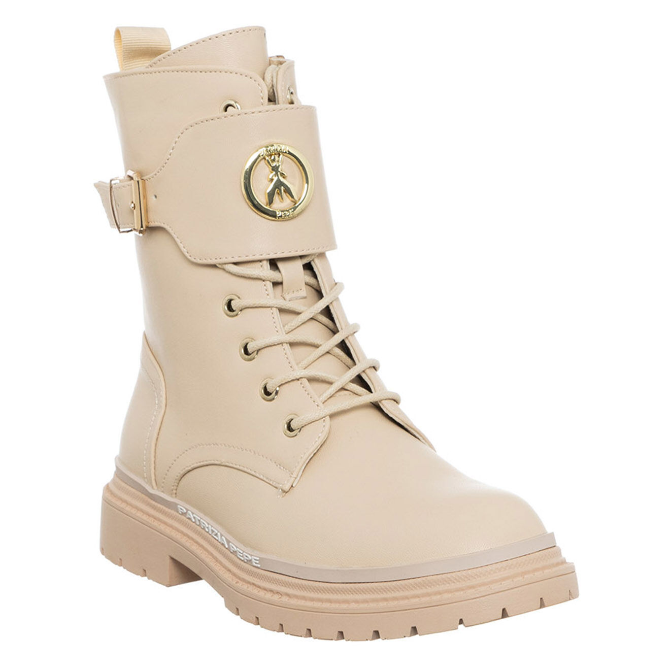 Patrizia Pepe Boots en Cuir Paula écrues