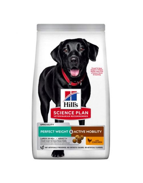Hill's Canine Adult Perfect Weight & Active Mobility Large Breed - Hondenvoer - Kip 12 kg