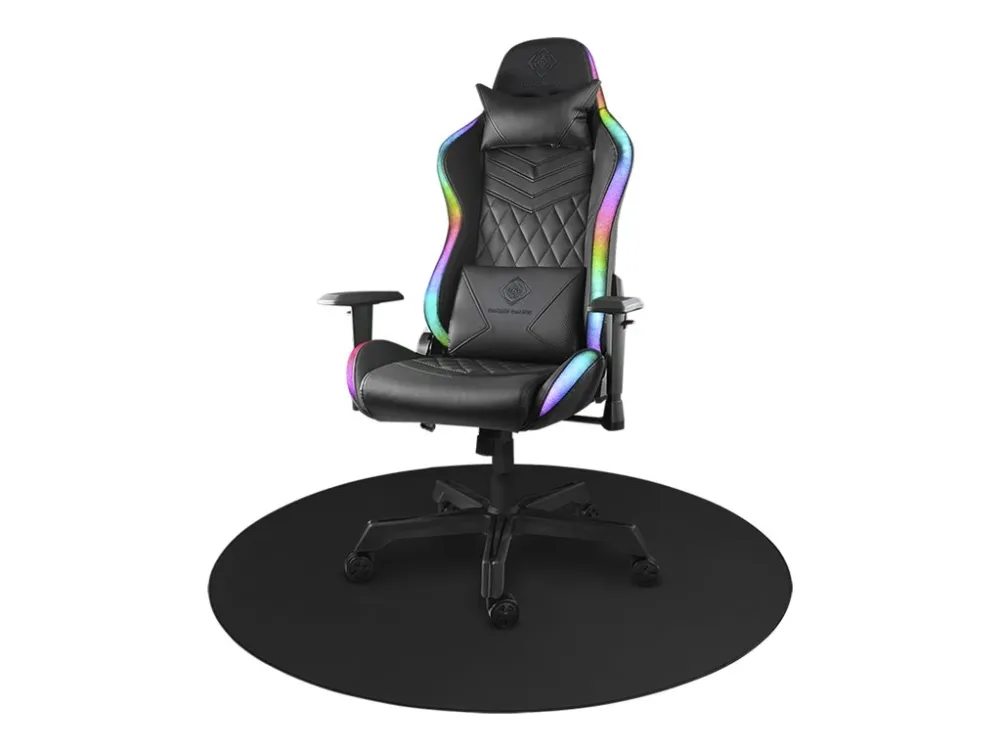 DELTACO DFP410 - Stolemåtte for gaming - rund - 110 cm - sort