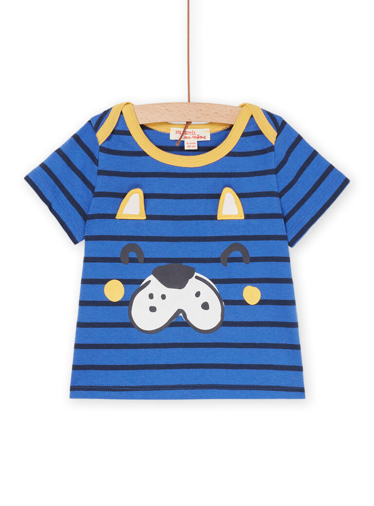 T-shirt bleu à imprimé à rayures