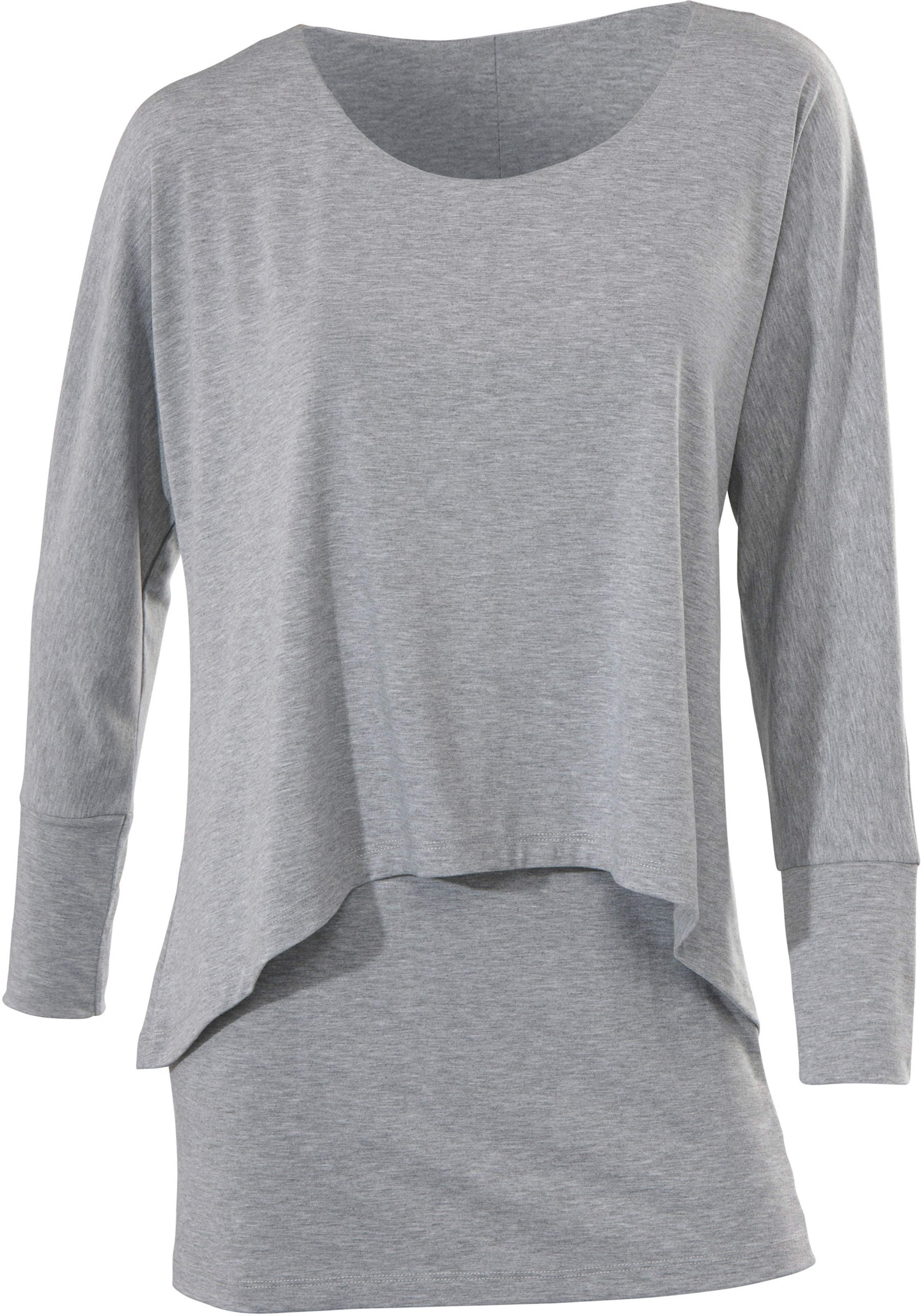 heine Rundhals-Shirt in grau-melange